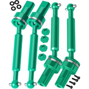 RC Driveshafts Axles Upgrades Part for 1/18 LaTrax Teton,LaTrax Desert Prerunner,7075 Aluminum Front Rear Drive Shafts CVD w/6061 Hex Hops Up,4PCS,Replace #7650,Pink