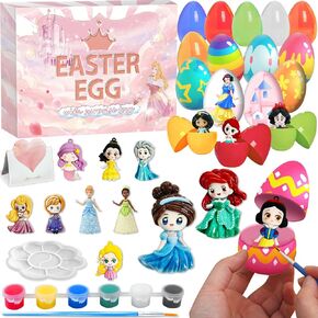 Prefilled Easter Eggs with Surprise Toys Inside, Princess Easter Basket Stuffers Essentials for Toddler, Filled Eggs Hunt, Easter Egg Fillers Decorations Gift Party Favors for Kids-21 Pcs
