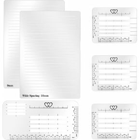 Straight Line Stencil Templates and Envelope Addressing Guide Stencil Set of 6,Line Drawing Stencil Lettering Guide,Ruler Template for Card Paper Diary Writing