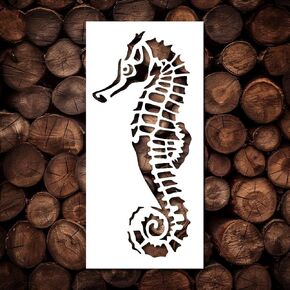 Seahorse Stencil Template - Reusable Ocean Creatures Stencils for Painting on Wood, Glass, Wall Rock, Walls, Canvas, Glassware, Spray Painting, Airbrushing, Crafts (3x6.5)