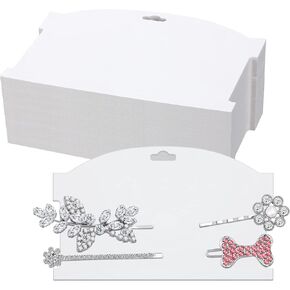 Geyee 50 Pieces Hair Clip Headband Display Cards 7.8 x 4.8 Inches Hair Bow Claw Clip Holder Cardboard for Women and Girls Barrettes Jewelry Gifts Display Accessory for Selling Storage and Organizing