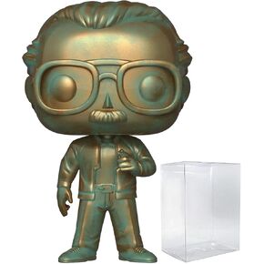 Marvel POP Stan Lee [Patina] Funko Pop! Icons Vinyl Figure (Bundled with Compatible Pop Box Protector Case), Multicolor, 3.75 inches