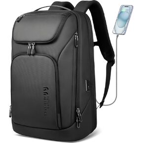hk Business Smart Backpack for Men Anti-Theft for 17.3 Inch Laptop with USB Charging Port Water-Resistant Large Durable Compact 30L for Travel College Work-Black
