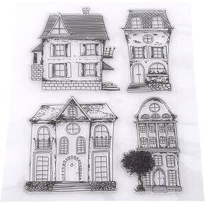 Clear Stamps Transparent Silicone Cartoon Stamps for Scrapbook Photo Cards Album (House)