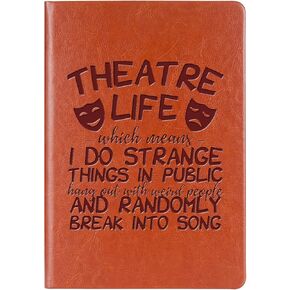 Theatre Life Leather Journal Notebook Theater Life Gifts Comedy Tragedy Mask Theatre Drama Bag Drama Actor Actress Gifts (Theatre Life)