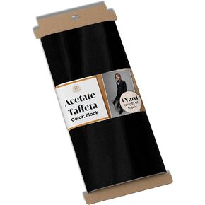 ISEE FABRIC 60"x36" Inch Acetate Taffeta Sewing Fabric - Non-Stretch Material by The Yard - Black - Ideal for Dresses, Costumes, Decorations - Lightweight and Durable Fabric - Black (Sold by Yard)
