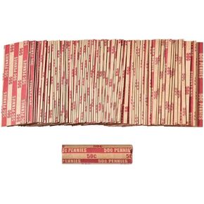 100 PCS Penny Coin Wrappers Penny Sleeves مسطح كما هو موضح في Penny Penny Rolls Wrappers Coin Rollders Money Talling Products
