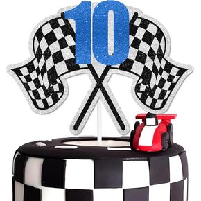 Racing Cake Topper 6th Birthday Happy Finish Line, Checkered Flag, Fast, Car Decorations, Racer Birthday Party for Boys and Girls, Racing Themed Party Decorations, Great Birthday Gift for. LIANGSS