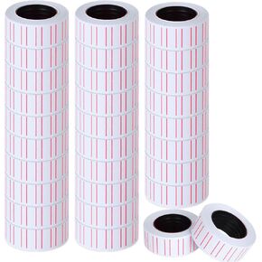 CYEAH 60 Rolls 30000 Pieces White Price Gun Stickers Labels Paper for Mx-5500, Price Tag Labels Price Sticker Fit Most of Price Tag Machines for Office, Retail Shop