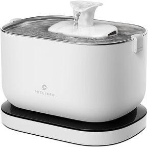 PETLIBRO Cordless Cat Water Fountain, Rechargeable Battery Operated Wireless Pet Water Fountain, 2.5L/84oz Cat Water Dispenser for Drinking with Quiet Pump Stainless Steel Tray Easy Clean BPA-Free