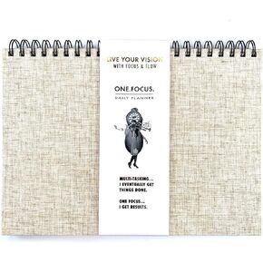 One Focus Notepad Daily Desk Planner for ADHD, Goal Setting, Mindfulness & Time Management – Undated, Compact Planner for Focus, Anxiety Relief & Neurodivergent Adults, A4 size