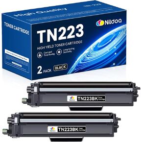 TN223BK TN223 Black Toner Cartridge Replacement for Brother TN-223 TN-223BK MFC-L3710CW MFC-L3750CDW MFC-L3770CDW HL-L3210CW HL-L3230CDW Printer Ink, 2 Pack