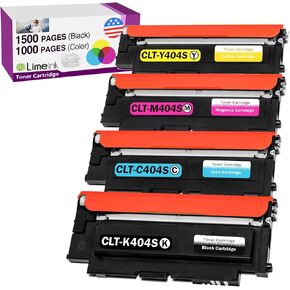 Limeink Compatible Toner Cartridges Replacement for Samsung 404s 404 CLT-K404S CLT-C404S CLT-M404S CLT-Y404S Express Xpress SL-C430W SL-C480FW SL-C480W k404 y404 c480 c430 (1 Black, 1 Each Color)