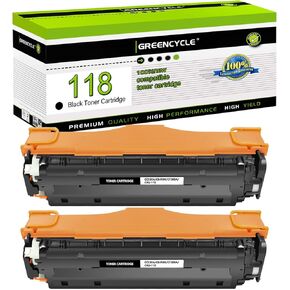 greencycle 2 Pack CRG118 Black Compatible Toner Cartridge Replacement for Canon 118 CRG118 CRG118BK Black Toner Works on Color imageCLASS MF8580Cdw MF8380Cdw MF8350Cdn MF726Cdw Printer