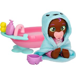 Cry Babies Newborn My First Bath Tiff - Interactive Baby Doll Bathtub Set with 20+ Baby Sounds, Girls & Kids Age 18M and Up