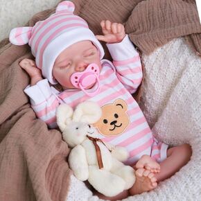 Reborn Baby Dolls- 18 Inch Full Body Vinyl Lifelike Girl Dolls with Realistic Details, Gift for Kids 3+, Elderly, Collectors