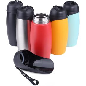 VIVAGLORY Dog Water Bottle, Pet Drinking Bottle, 25oz Portable & Leakproof Stainless Steel Dog Travel Water Bottle Bowl with Large Trough for Walking & Hiking, Mint Green