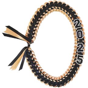 تخرج اليامامين Leis Graduation Ribbon Leis 2025 Money Double Loved Necklace Hights for High School and College Party Accessories ، Royal Blue and Yellow