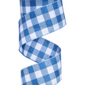 Plaid Checkered Burlap Wired Ribbon, 2.5 Inch Plaids, Buffalo Check, Wired Edge, for DIY Projects, Gift Wrapping, Wreaths, Christmas Decoration (Sage Green)