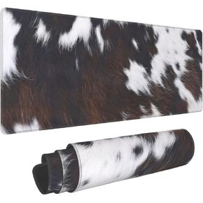Gaming Mouse Pad,Large Non-Slip Rubber Base Mousepad,Keyboard Mouse Mat,Desk Pad with Stitched Edges,31.5x11.8inch,Cowhide