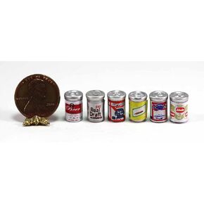 International Miniatures by Classics Dollhouse Miniature Set of 6 Beer Cans