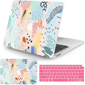 Watbro Compatible with MacBook Air 13 inch Case 2020 2019 2018 Release A2337 M1 A2179 A1932 with Touch ID, Hand-Painted Art Hard Shell Case & Keyboard Cover