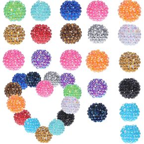 خرز حجر الراين للأقلام 20 pcs chunky bubblegum حبات كبيرة 20 ملم راتنج كريستال ديسكو Beads Candy Parkle Bling Ball Beads لمجوهرات صنع الأساور DIY in Kuwait
