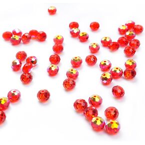 336 pcs 8mm Wholesale Crystal Briollete Rondelle Beads AB Glass Crystal Beads for DIY Jewelry Making 68 Faceted Assorted 8 Color Choices with Box(Flash White)