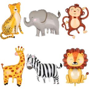 Jungle Safari Animal Balloons Birthday Party Decorations Giant Safari Balloon For Boy Wild One Theme Zoo Monkey Elephant Zebra Leopard Crocodile Giraffe Shaped