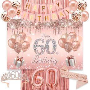 15th Birthday Decorations for Girls,rose gold happy birthday banner,happy 15th birthday Backdrop, it’s my 15th Birthday Sash, Sweet Rhinestone Tiara Crown,15th Balloons, Rose Gold
