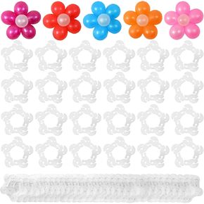 100 Pcs Balloon Clips for Arch, Flower Shape Balloon Connectors Clip Holders for Decor Balloon Arch, Balloon Column Stand Flower Clips for Baby Shower Wedding Event Decorations Birthday Party Supplies