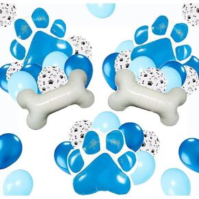Dog Birthday Party Balloons Puppy Birthday Party Supply Balloons Large Paw& Bone Helium Balloon Paw Print Balloons for Doggy Themed Birthday Party Pet Adopt Decoration 35pcs