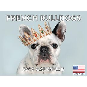 French Bulldog Calendar 2025 Frenchie Dog Gifts Monthly Wall Calender 12 Month | American Made In The USA