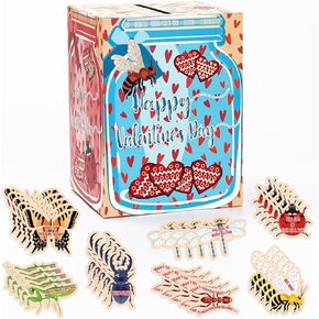 SietDESEO Valentines Cards Box for Kids Space Valentines Day Cards for Kids Classroom Exchange School Valentines Mailbox with 30 Valentines Space Cards