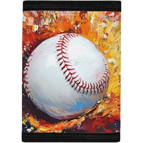 Boys Football Wallets For Kids 9-12,3D Fire Soccer Wallet for Sport Cool Novelty Tirifold Wallet With Coin Pocket for Birthday