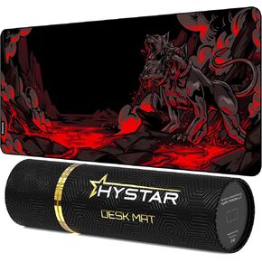 Hystar ممتدة ألعاب الماوس لوحة | XXL 36 "x 16" | سميك 5 ملم ، سطح مقاوم للماء ، نسيج البوليستر الناعم ، وقاعدة المطاط الطبيعية | الأسطوري Cerberus