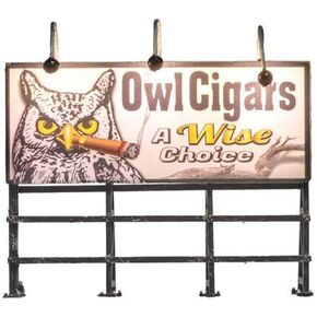 Just Plug Woodland Scenics Lighted Billboard, Wise Tobacco Co.