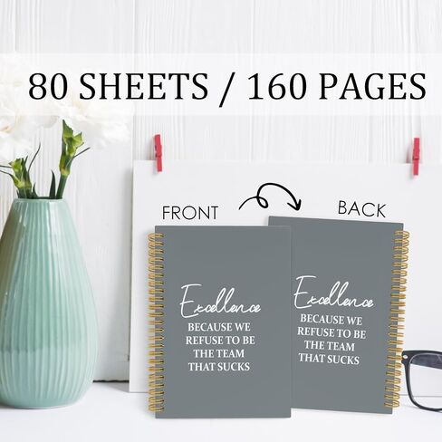 Team Gifts Inspirational Spiral Notebook, Gifts for Work Team Journal, Gifts for Team Members 5.5"x8.3" 164pages Lined Journal Notebooks, Excellence Hardcover Notebook for Office Supplies in Saudi Arabia