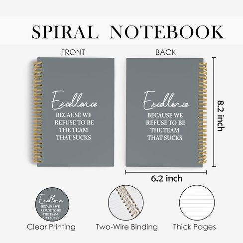 Team Gifts Inspirational Spiral Notebook, Gifts for Work Team Journal, Gifts for Team Members 5.5"x8.3" 164pages Lined Journal Notebooks, Excellence Hardcover Notebook for Office Supplies in Saudi Arabia