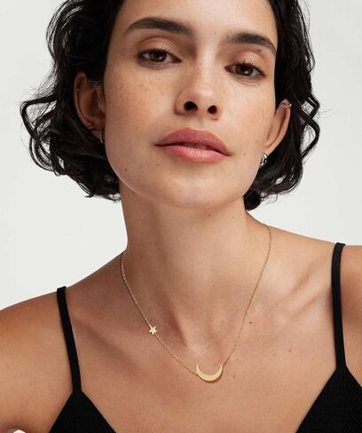 ascomy لذيذ الذهب قلادة قلادة 14 كيلو مطلية بالذهب حساسة صغيرة الحب القلب ستار تشيكوسلوفاكيا ليف قلادة قلادة القلائد البسيطة المجوهرات اليومية للنساء in Kuwait