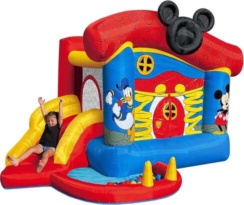 Disney Mickey Mouse Bounce House with Slide, Indoor Outdoor Inflatable Bouncy Castle Funhouse Ball Pit Plus Heavy Duty Air Blower in Saudi Arabia