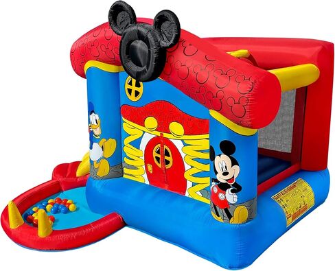 Disney Mickey Mouse Bounce House with Slide, Indoor Outdoor Inflatable Bouncy Castle Funhouse Ball Pit Plus Heavy Duty Air Blower in Saudi Arabia