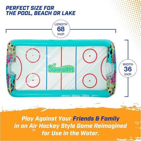 SwimWays Hydro Hockey Inflatable Water Floating Table Hockey Set, Pool Toy for Kids Ages 5+ in Saudi Arabia