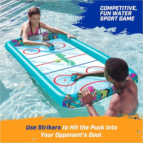SwimWays Hydro Hockey Inflatable Water Floating Table Hockey Set, Pool Toy for Kids Ages 5+ in Saudi Arabia