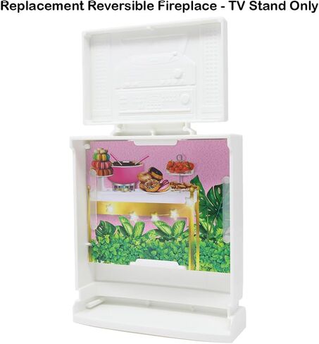 Replacement Part for Barbie Doll Dreamhouse Doll House Playset HMX10 - Replacement White Reversible Fireplace - TV - Gaming Stand and Buffet - Stereo Entertainment Stand in Saudi Arabia