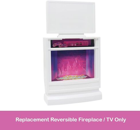 Replacement Part for Barbie Doll Dreamhouse Doll House Playset HMX10 - Replacement White Reversible Fireplace - TV - Gaming Stand and Buffet - Stereo Entertainment Stand in Saudi Arabia
