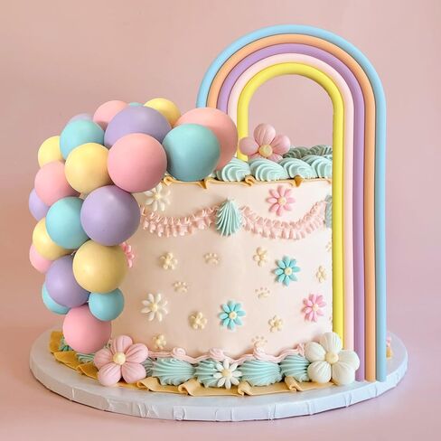 Blue Rainbow Cake Toppers Mini Balls Blue Orange Dog Cake Decorations for Birthday Baby Shower Party Supplies in Kuwait