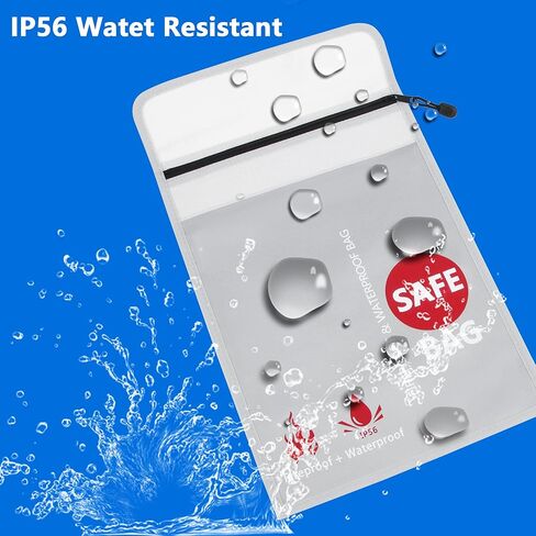 Fireproof Waterproof Money Document Bag 2 Pack, GEMEK Safe Zipper Bags, Fire & Water Resistant Storage Organizer Pouch for A4 A5 Documents Holder,File,Cash,Jewelry,Passport,Tablet,Laptop (Black) in Kuwait