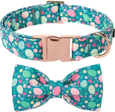 Lionet Paws Easter Green Dog Collar,Eggs Dog Collar for Small Dogs, Adjustable Cotton Flower Pet Puppy Collars for Small Dogs in Saudi Arabia