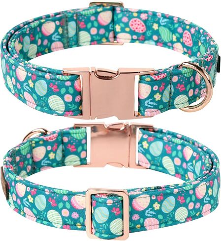 Lionet Paws Easter Green Dog Collar,Eggs Dog Collar for Small Dogs, Adjustable Cotton Flower Pet Puppy Collars for Small Dogs in Saudi Arabia